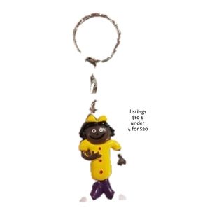 New "girl in yellow" key chain fob holder accessorie charm